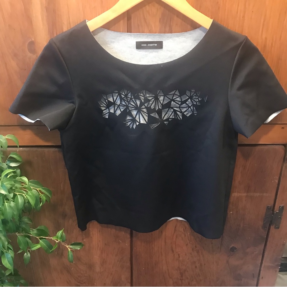 Cop.Copine Black Cropped Top - Size 36